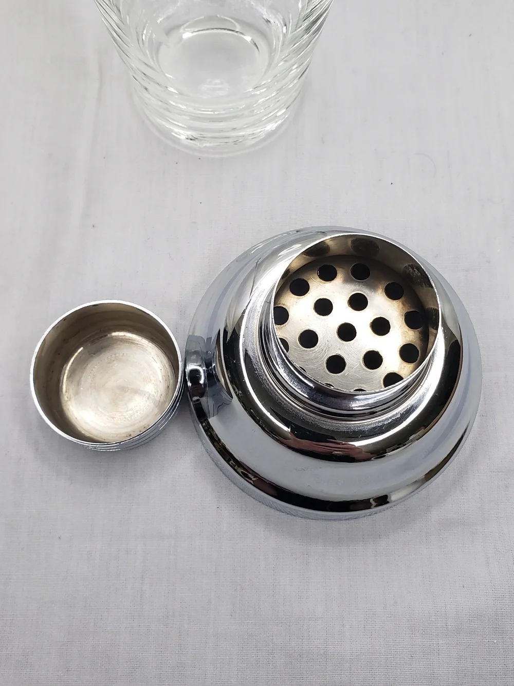 Vintage Stainless Steel Etched Wheat Glass Cocktail Shaker - Silver